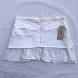 PUCELLE WHITE COTTON MINI SKIRT